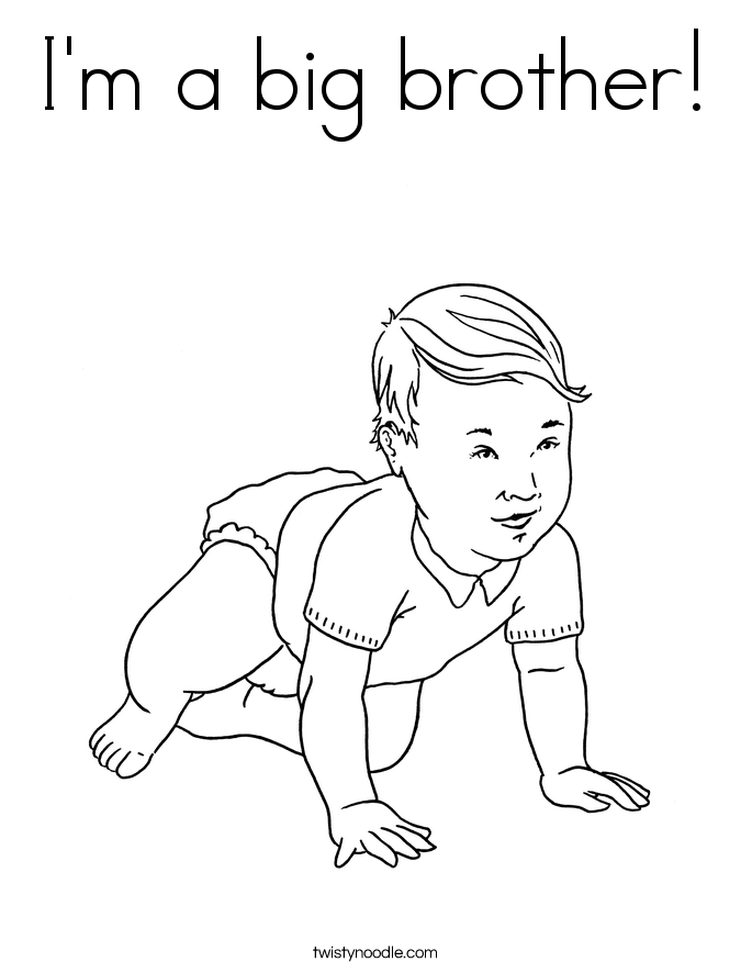 685x886 I'm A Big Brother Coloring Page
