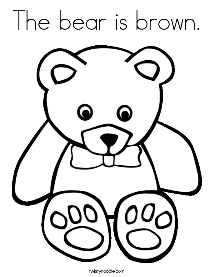 685x886 The Bear Is Brown Coloring Page
