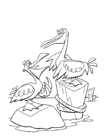 371x480 Pelicans Coloring Page