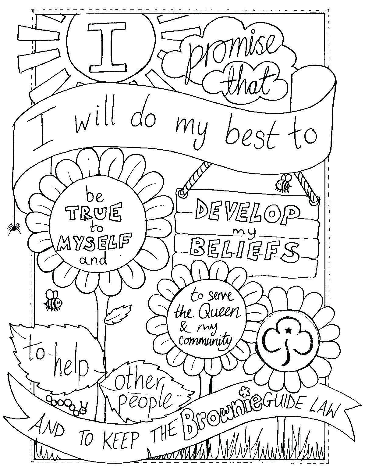 1198x1542 Printable Girl Scout Brownie Coloring Pages To Print Free