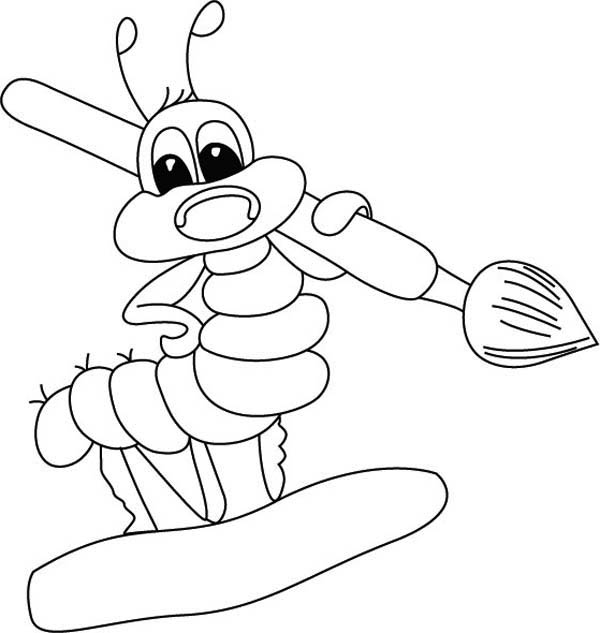 600x633 Paint Brush Coloring Pages
