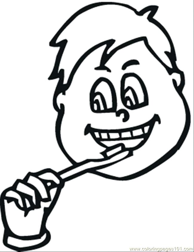 650x842 Brushing Teeth Coloring Pages Free Printable Mouth