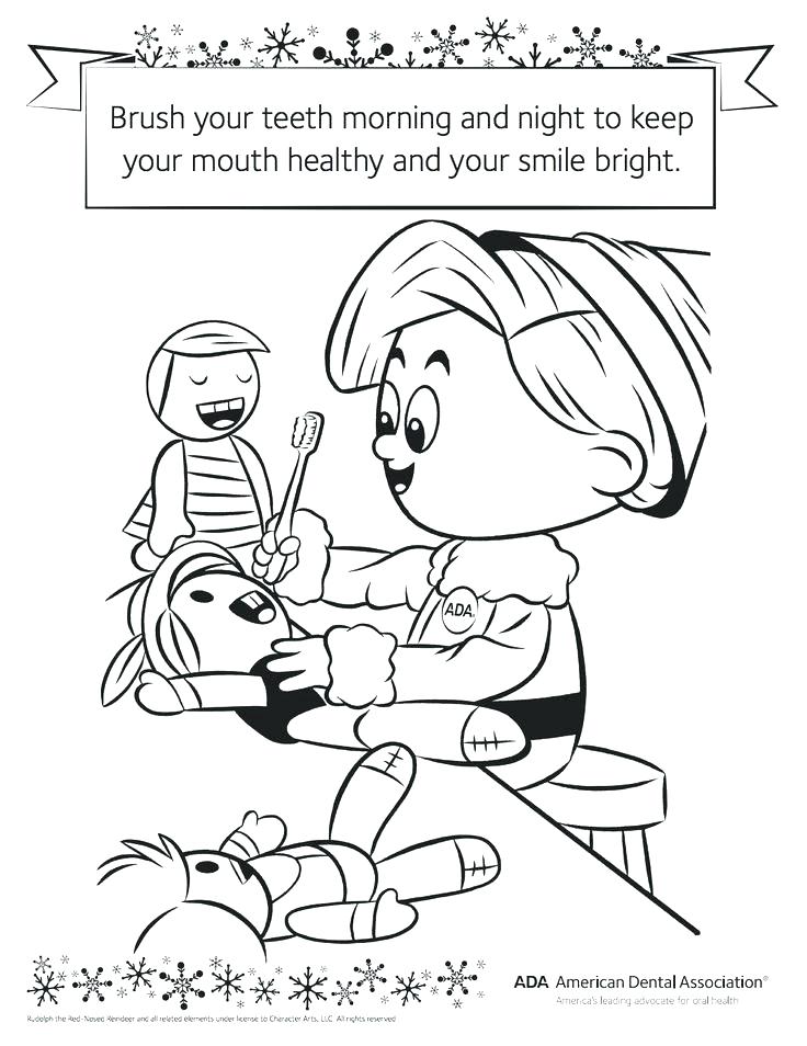 736x954 Dental Hygiene Coloring Pages Dental Coloring Pages Brush Your