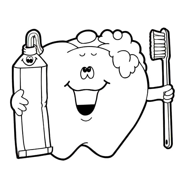 600x600 Brushing Teeth Coloring Pages Tooth Coloring Page Brushing Teeth