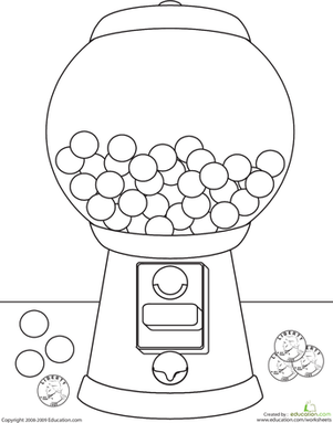 301x383 Color The Gumball Machine Worksheet