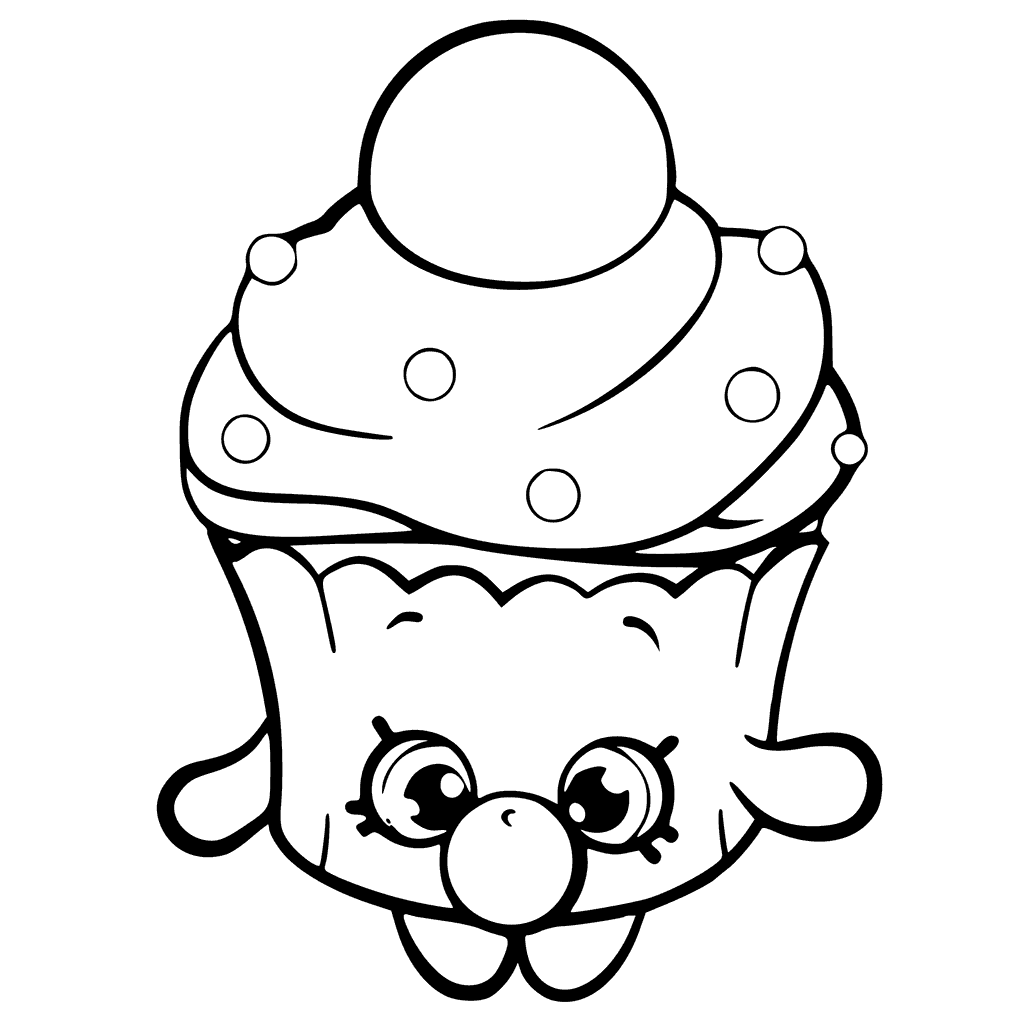 1024x1024 Bubble Cupcake Shopkins Coloring Page