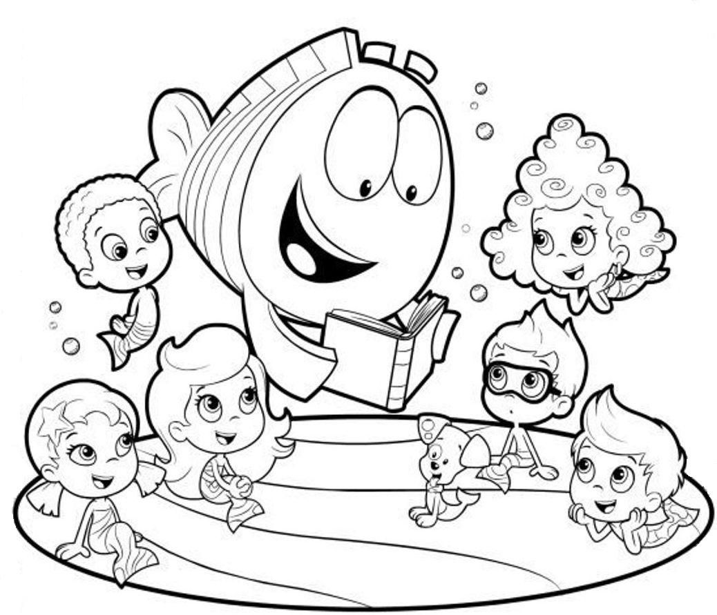 1038x891 Bubble Guppies Coloring Pages To Print Coloring