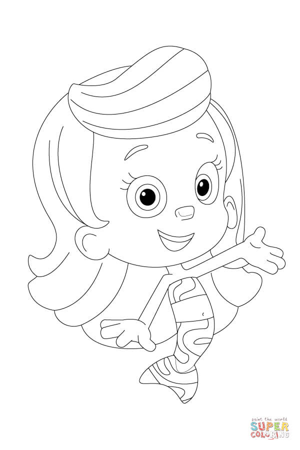 600x900 Molly Bubble Guppies Cartoon Coloring Page