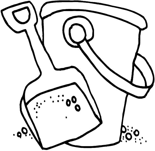 600x586 Bucket And Shovel Coloring Pages For Kids Best Place To Color
