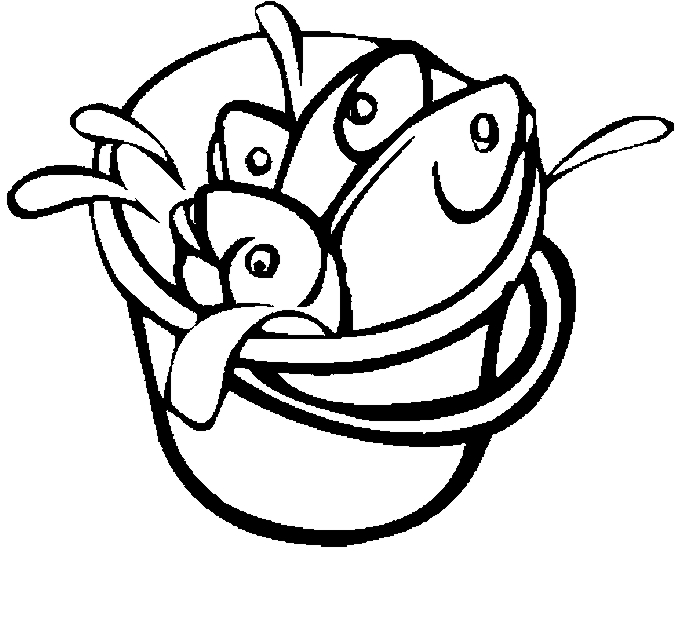 675x625 Fish In Bucket Coloring Page