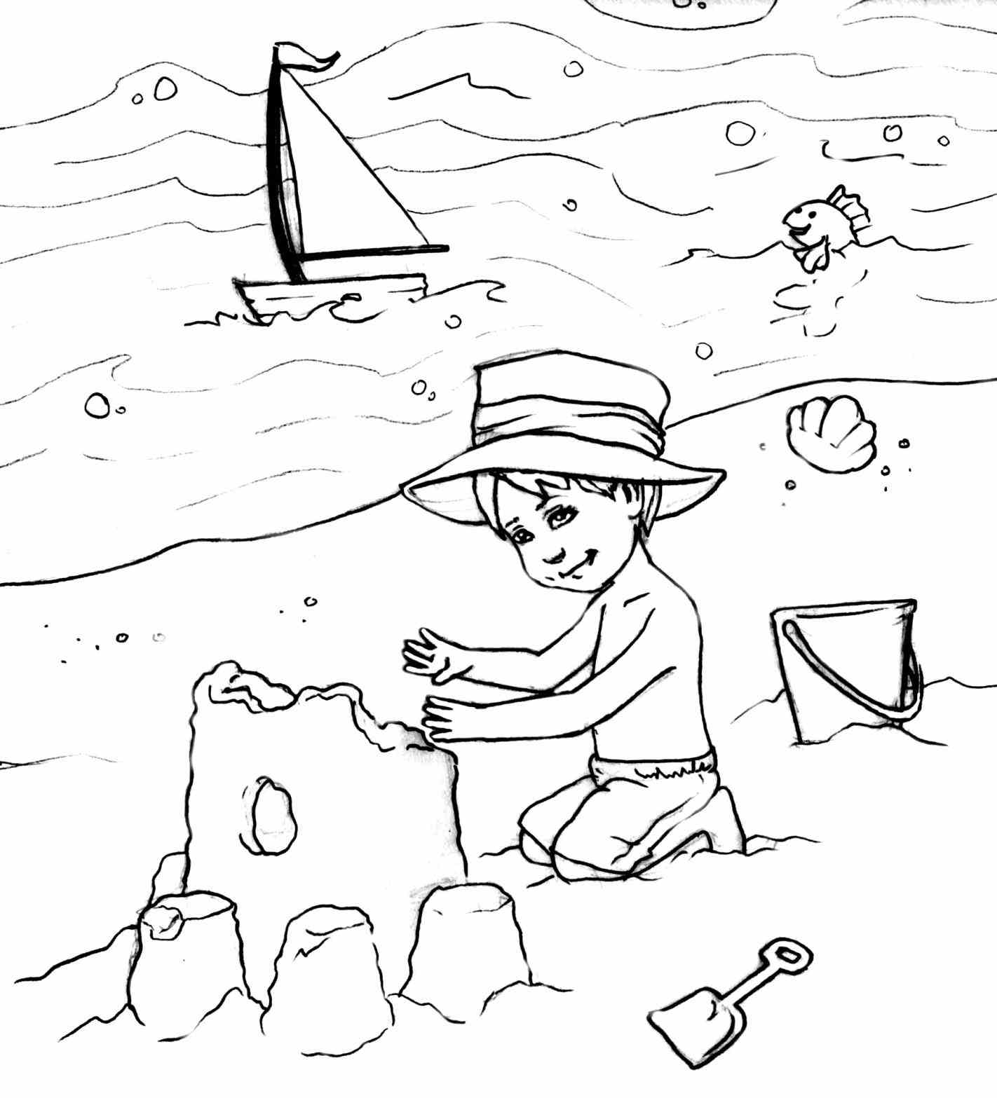 1422x1567 Quick Bucket And Shovel Coloring Page Beach Sheets