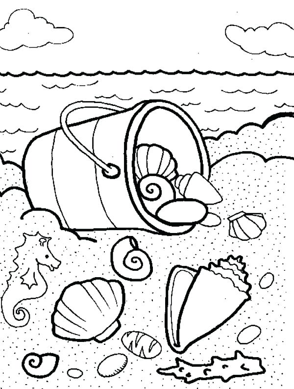 600x793 Seashell Coloring Pages Sea Shells In The Bucket Coloring Pages