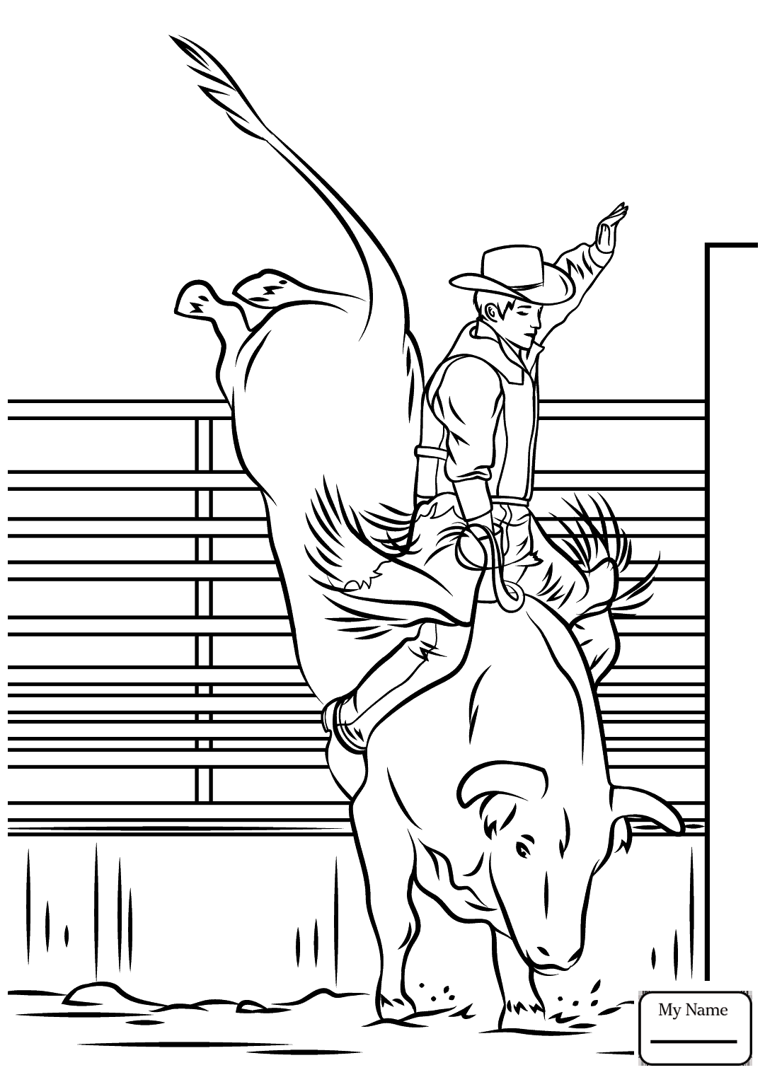 1081x1530 Strong Bucking Bull Coloring Pages