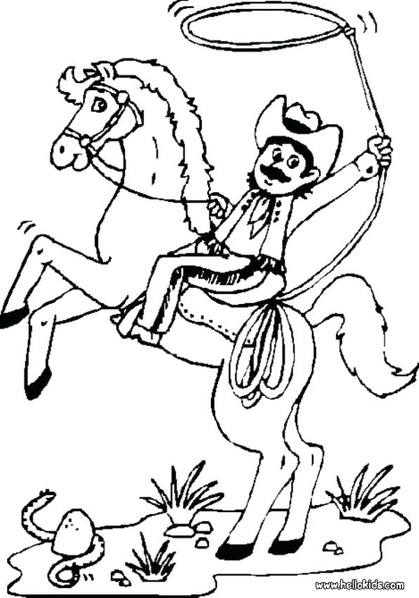 596x850 Printable Horse Coloring Pages Buffalo Cowboy Page Holiday