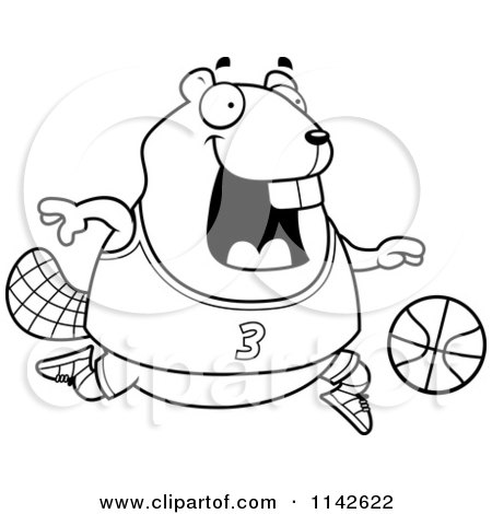 450x470 Cartoon Clipart Of A Black And White Chubby Badger Playing