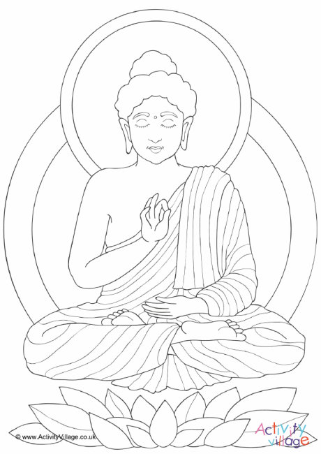460x650 Buddha Colouring Page