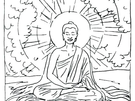 440x330 Buddha Coloring Page