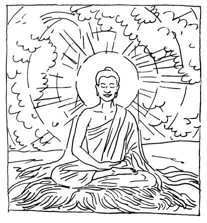 414x446 Meditation Coloring Page