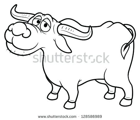 450x386 Buffalo Coloring Page Illustration Of Cartoon Buffalo Coloring