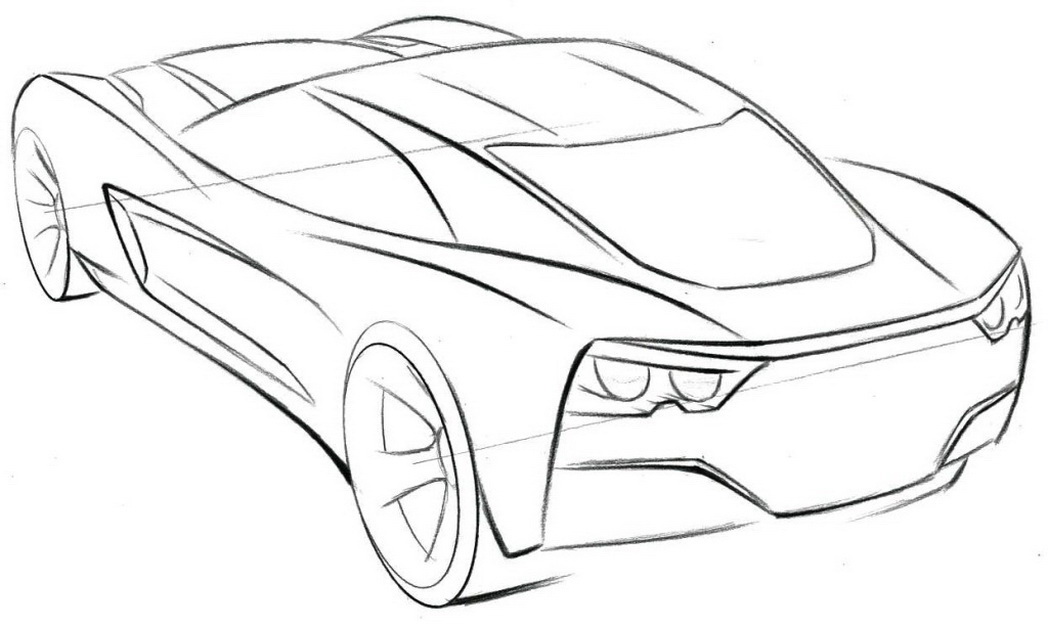 1048x628 Sport Car Coloring Page Corvette Pages Cars Coloring