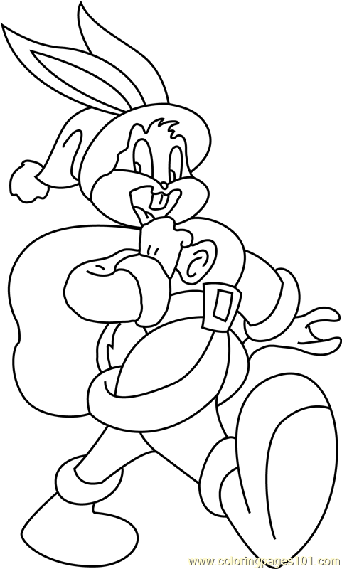 481x800 Bugs Bunny Christmas Coloring Page