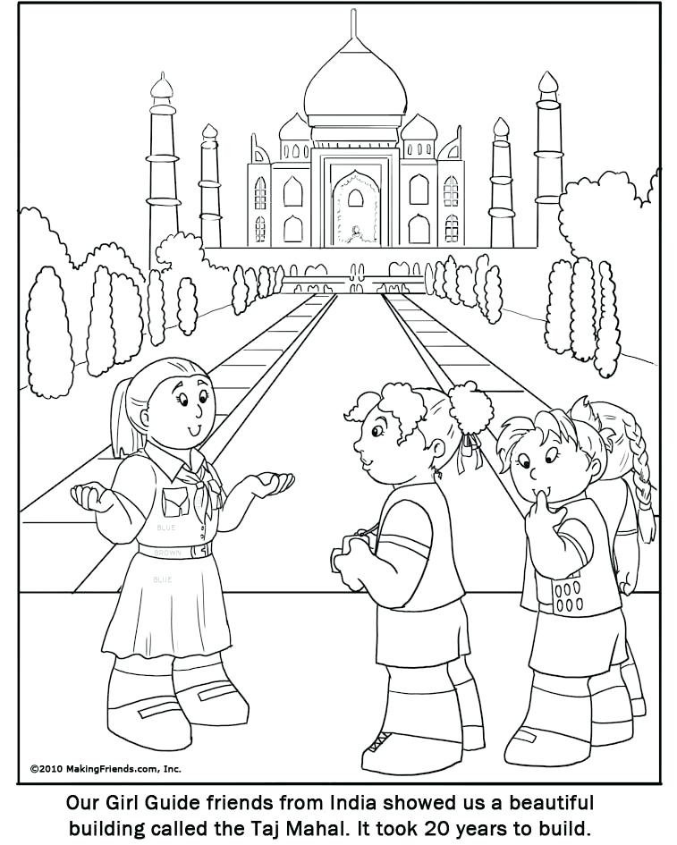 757x945 Taj Mahal Coloring Page