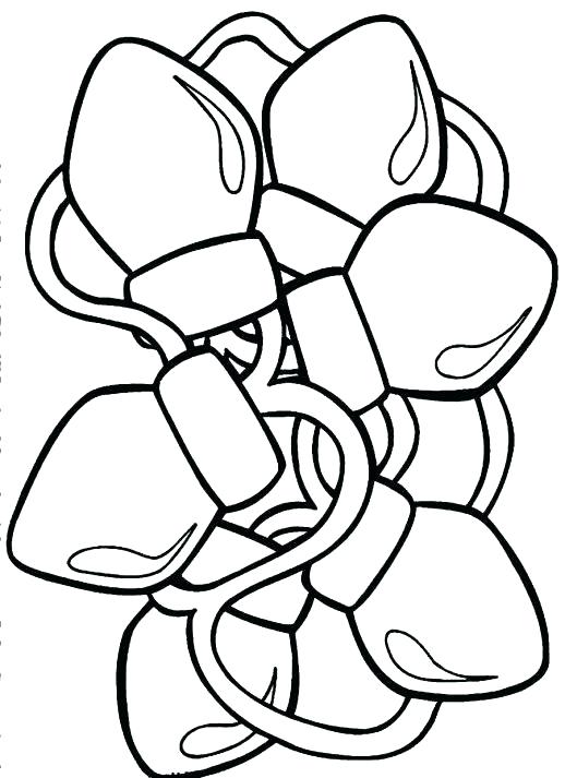 518x713 Christmas Light Bulb Color Pages Lights Coloring Page Colouring