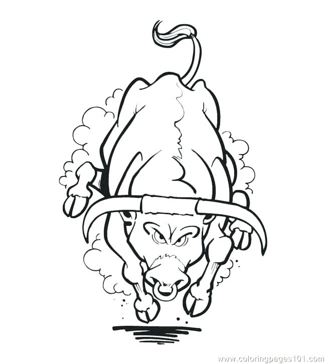650x724 Bull Coloring Pages Printable Realistic Riding Rider Bulldog Bull