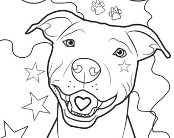 340x270 Pitbull Coloring Pages Delectable Pitbull Coloring Page Free