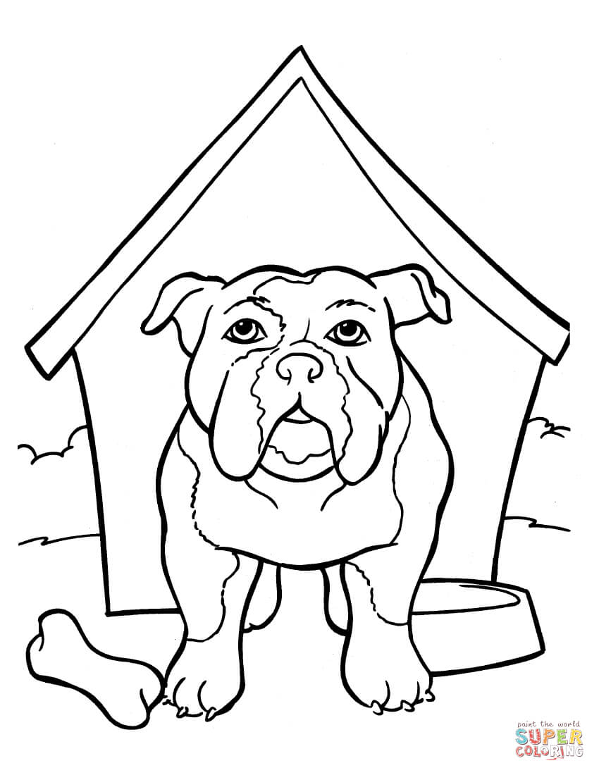850x1100 Nice Free Printable Bulldog Coloring Page Pages Is In The Kennel