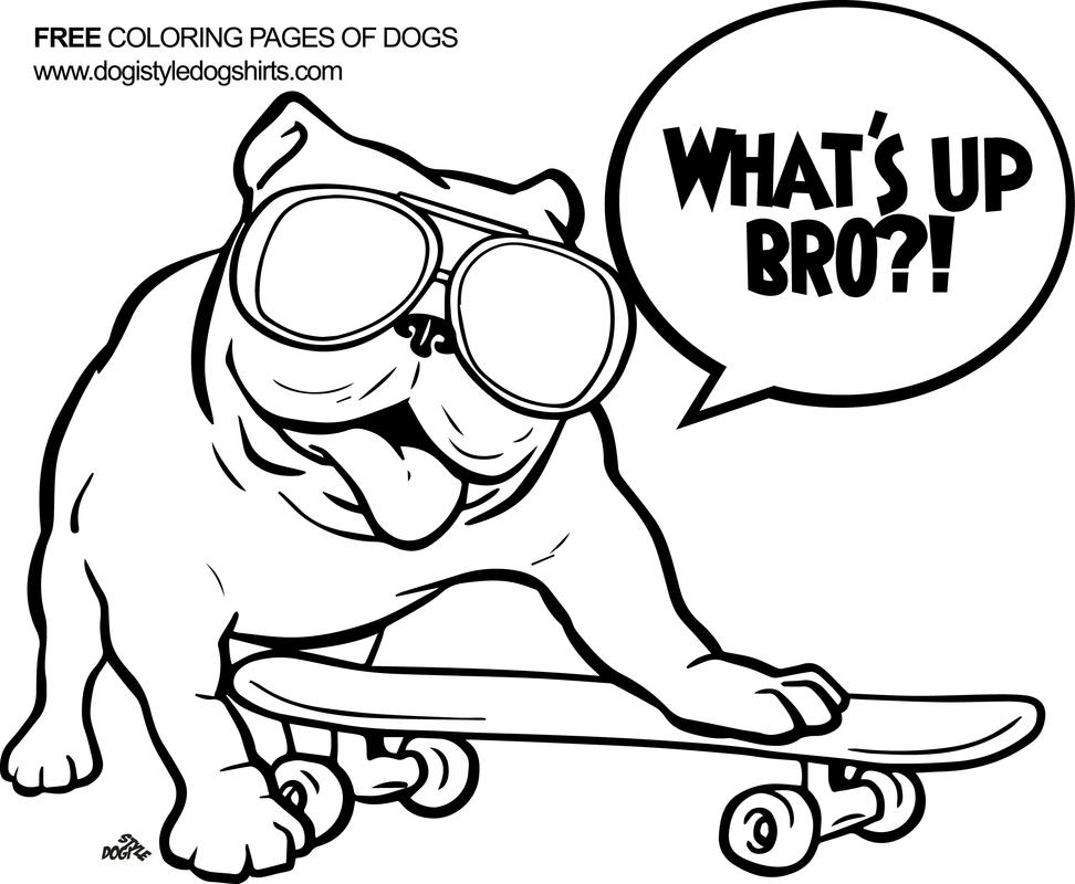 972x800 Bulldog Coloring Pages
