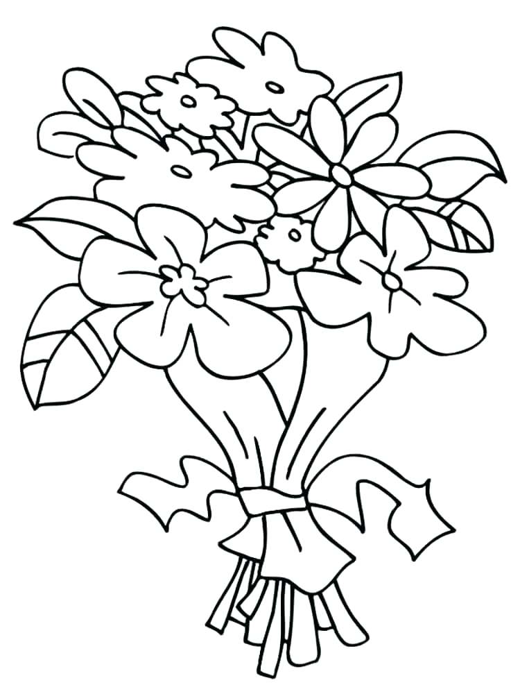 750x1000 Coloring Page Flowers Bouquet Of Flowers Coloring Pages Flower