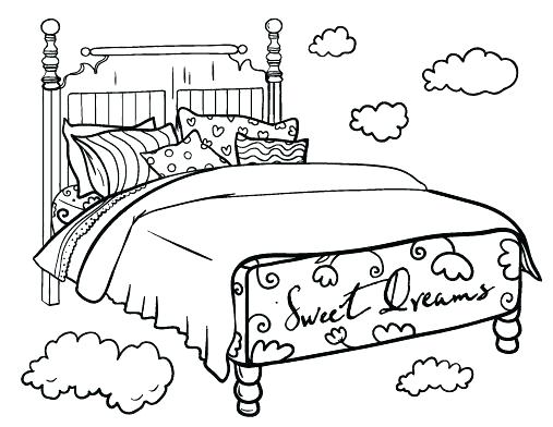 507x392 Bed Coloring Pages Monster Coloring Page My Bedroom Coloring Pages