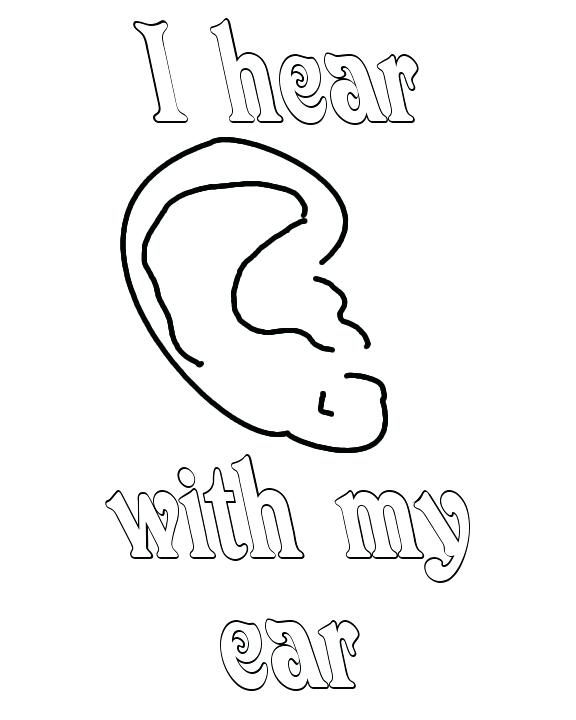 576x720 Ear Coloring Page Ear Pictures To Color Coloring Page Bunny Ear