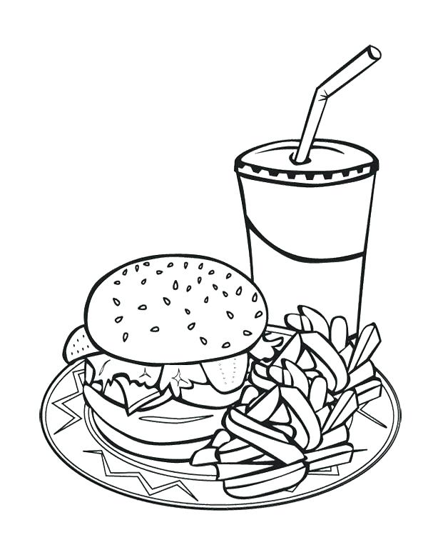600x763 Fresh Fast Food Coloring Pages Or Junk Plus Fried Chicken