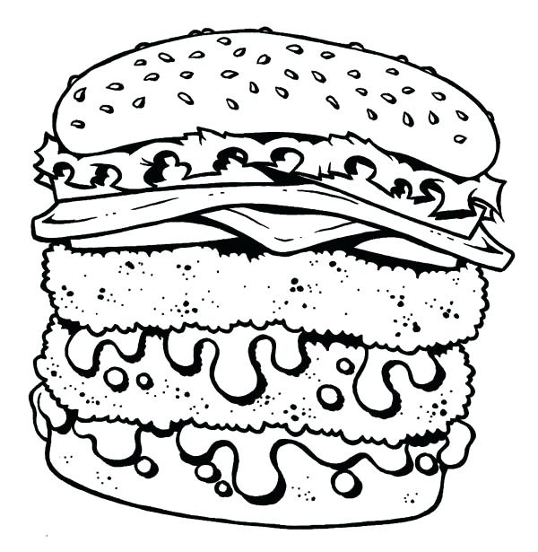 600x615 Junk Food Coloring Pages Junk Food Coloring Pages Junk Food Burger