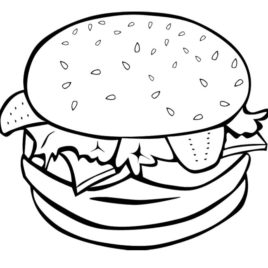 268x268 Burger Coloring Page Color Bros