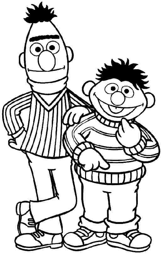 516x811 Bert And Ernie Coloring Pages