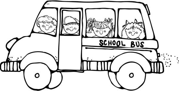 600x305 Doing A Field Trip On School Bus Coloring Page B W Free