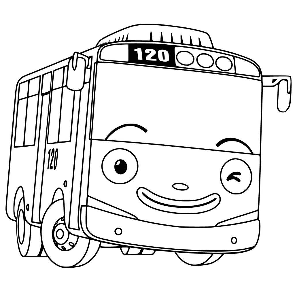 1024x1024 Tayo The Little Bus Coloring Page