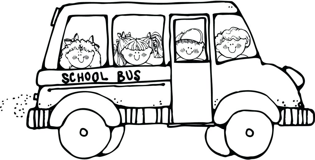 1024x520 School Bus Coloring Page Picture