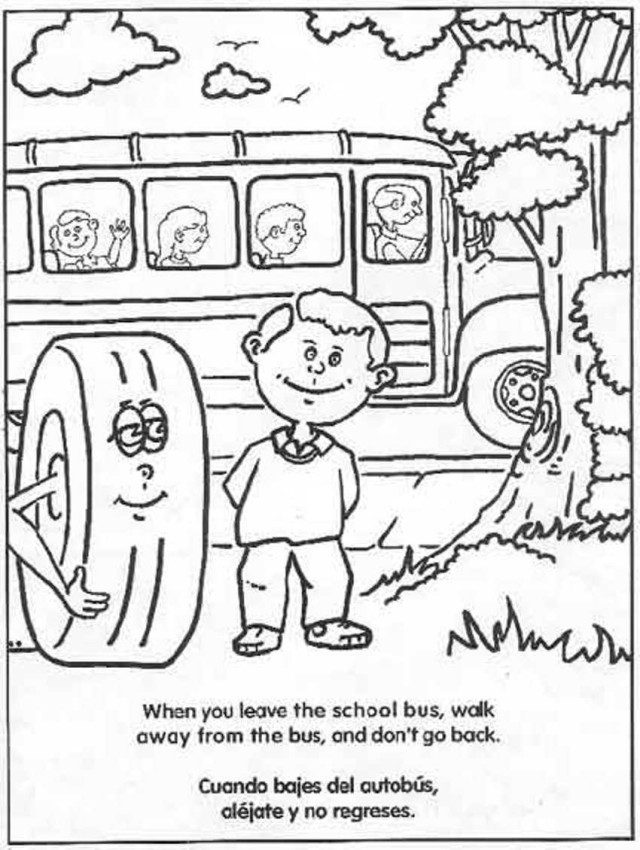 640x850 School Bus Safety Rules Coloring Pages Preschool In Funny Draw
