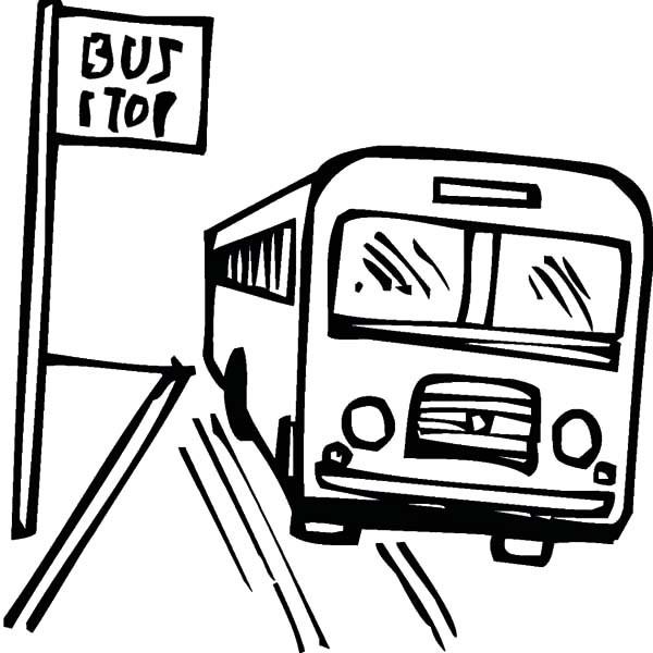 600x600 How To Draw Bus Stop Coloring Pages Best Place To Color