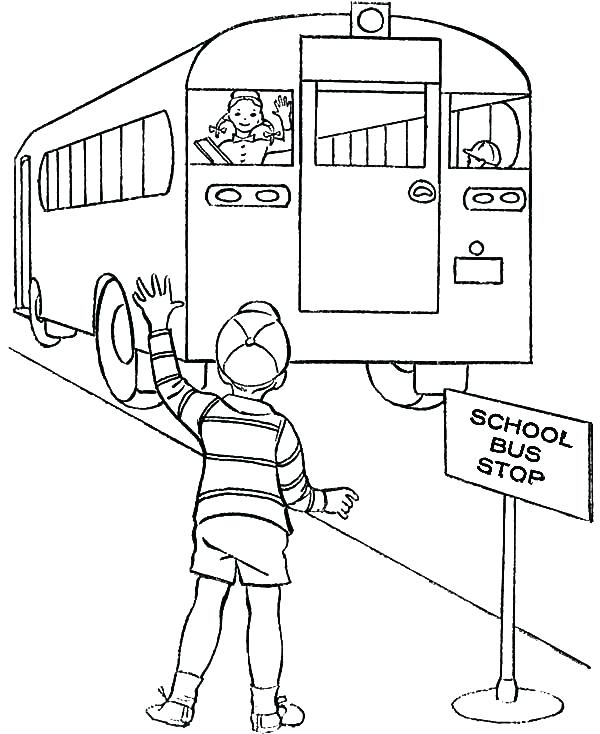 600x734 School Bus To Color School Bus Safety Coloring Book Interconnect