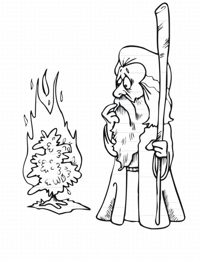 839x1086 Edge Moses And The Burning Bush Coloring Pages