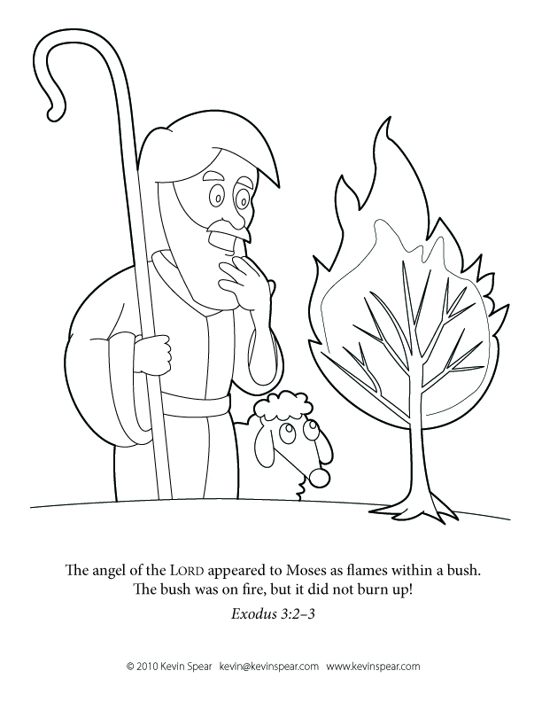 612x792 Briliant Moses And The Burning Bush Coloring Pages