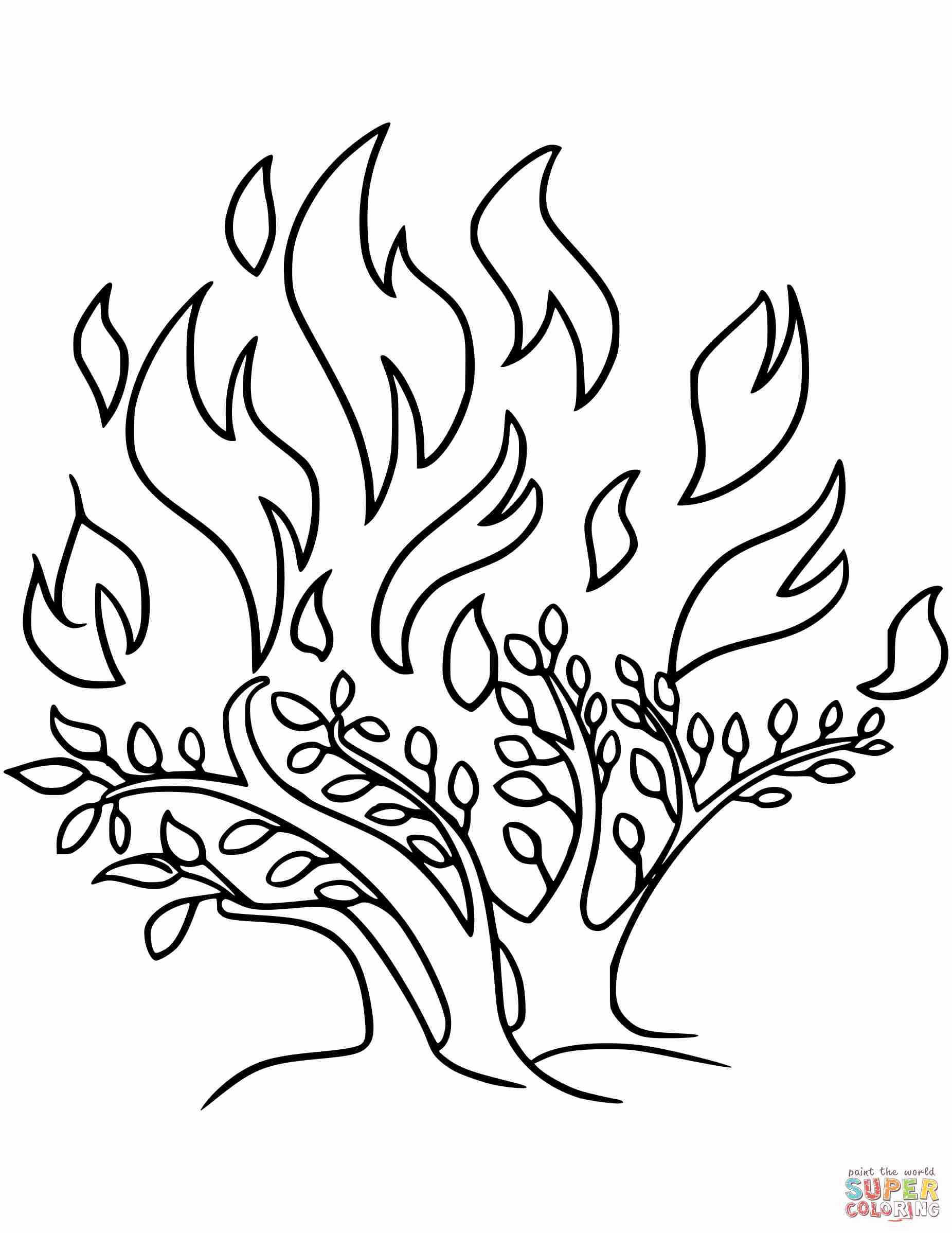 1851x2396 The Burning Bush Coloring Page Free Printable Pages Exceptional