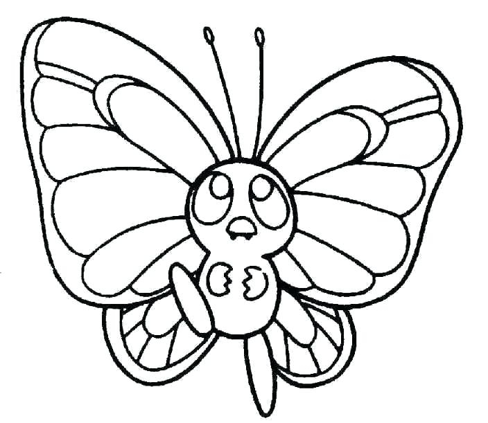 704x611 Cartoon Butterflies Coloring Pages