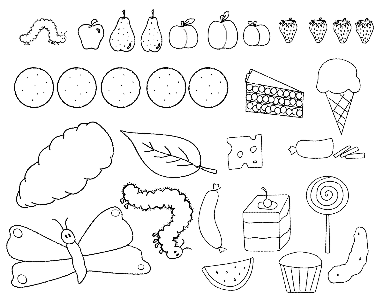 1600x1236 Tasty Very Hungry Caterpillar Coloring Pages Printables Colouring