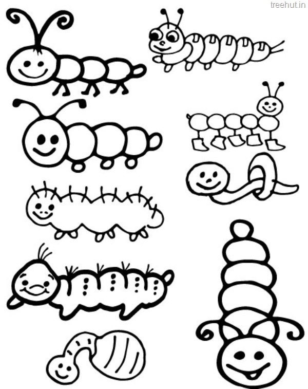 600x757 Butterfly Caterpillar Coloring Pages